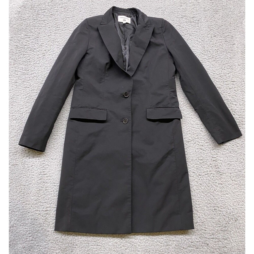 Carine Roitfeld x Uniqlo Jacket Womens Medium Black Long Blazer Coat